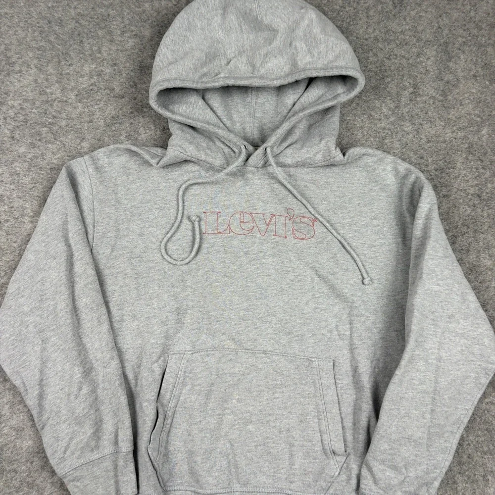 Levis‎ Hoodie Kids Medium Gray Graphic Pullover Long Sleeve Outdoor Sweatshirt